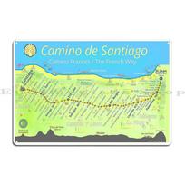 Camino de Santiago Žemėlapis Metalinė Plokštelė Plakatas Svetainė Pritaikyti Kurti Garažas Kino Salė Skardinis Ženklas Plakatas 20x30cm blue