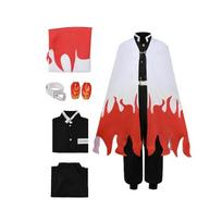 Vaikų Kimetsu No Yaiba Helovino Cosplay Kostiumas Berniukams Rengoku Kyoujurou Vaidmenų Žaidimo Apsirengimo Apranga 110cm raudona/balta