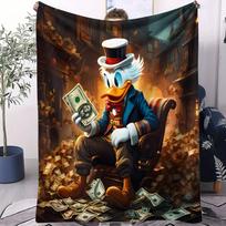 Pliušinis Šiltas Skrudžas MakDakas Auksinės Monetos Retro Antklodė Minkštas Megztinis Paaugliams Kolekcionieriams Svetainės Turto Temos Dekoras Dovana Kasdieniam Naudojimui 30x40in