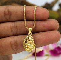 @  Indian Traditional Lord Ganesha Locket Gold Color
