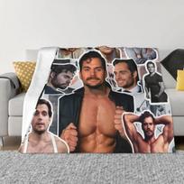 henry cavill nuotraukų koliažas Mesti pledas Minkštas languotas Helovino pledas 30x40in