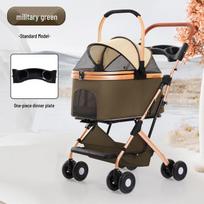 Sulankstomas lengvas augintinio vežimėlis su atskiriamu krepšiu mažiems ir vidutinio dydžio šunims ir katėms C10 New Pet Stroller + Tray [Detachable Basket]