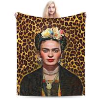 Fridaės Kahlo prekių pledai Minkštas koralinis vilnos pliušinis metimo pledas Patogus antklodė 30x40in