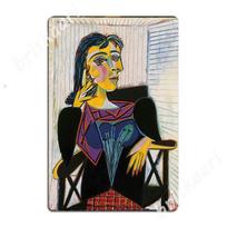 Pablo Picasso Dora Maar portretas Sienos menas Metaliniai ženklai Sienų dekoras Kino teatras Virtuvė Baras Urvas Juokingas skardinis ženklas Plakatai 20x30cm