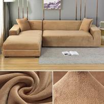 Vienos spalvos aksominis sofos užvalkalas Elastingas storas L formos kampinės sofos užvalkalas svetainei Tamprus užvalkalas 1/2/3/4 vietų sofai, kušetei, foteliui 1 SEAT (90-140CM)