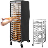 Lauko duonos lentynos uždangalas - 210D Oksfordo audinio apsauga nuo dulkių kepinių padėklams 59x72x163cm + Double Zipper pilka spalva