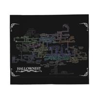 Hollow Knight Silksong Game Map Blanket Mysterious Flannel Awesome Soft Throw Blanket for Bed Sofa Textile Decor Couch 30x40in