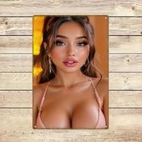 Seksualus rožinis apatinis trikotažas metalinis ženklas 20*30cm Patvarus sienų dekoras namams, klubui, biurui, barui Šventinė dovana Klasikinis viliojantis dizainas 20x30cm（7.8x11.8inch）