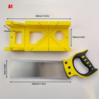 1 Set 22.5°/45°/90°/135° Multi-Angle Miter Saw Cabinet Clamp Back Saw, Multi-Functional Miter Cutting Tool, Suitable for Cutting Wooden Planks, Gypsum A1 geltona