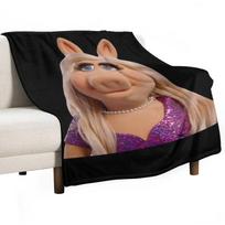 Miss Piggy Mėtomas pledas sofai Plonas Pūkuotas Prabangūs sofų pledai 30x40in