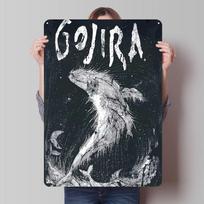 Gojira linijinio meno metalinis plakatas Sienos meno dekoras Daiktai kambario dizainui Individualūs retro metaliniai skardiniai ženklai Namų kambario dekoravimo elementai 30x20cm