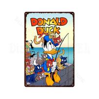 Metaliniai ženklai Donaldas Antis Dėdė Skrudžas Klasikinė Animacija Metalinis Plakatas Dekoratyvinis Skardos Tapyba Vintažinis Retro Vaikų Kambario Dekoras 20x30cm（7.8x11.8inch）