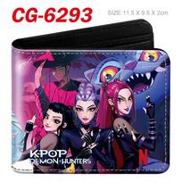 K-POP Demonų Medžiotoja Merginų Grupės 3D Reljefinė Anime Piniginė Studentams ir Gerbėjams 11.5x9.5x2 pilka spalva