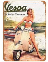 RETROVESPA Metalinės lentelės Vespa Motociklui, Vintažinė Sienų Dekoro, Geležies Meno Plakatai - Puiki Dekoro Jūsų Namams, Kavinei 20x30cm（7.8x11.8inch）