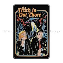 XFilesUFOVintageSkardinėPlokštelė X Files Metalinė Skardinė Plokštelė -  Tiesa Yra Ten  Retro UFO Ateiviai Dizainas, Baro/Rūdyjanti Sienų Dekoras 20x30cm（7.8x11.8inch）