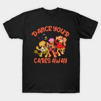 Men Black Print T-shirt Fraggle Rock No-Cut Transfer Paper Print Cotton Tshirt M juoda