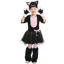 Halloween Cross-Border Kitty Cosplay Costume: Black & Pink Bowknot Outfit for Kids M juoda