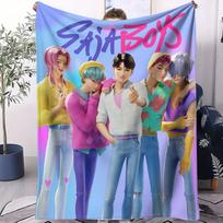 K-POP Huntrix & Saja Boys Flanelinis pledas Karštas anime pledas namams, svetainei, kelionėms, stovyklavimui, biurui, miegui, gerbėjų dovana 30x40in