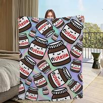 Funny Chocolate N-Nutella Blanket For Sofa Room Microfiber Bedding Blanket office Travel Gift Home 30x40in