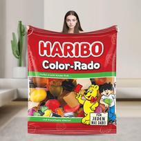 Haribo Meškiukų Saldainiai Pliušiniai Antklodės Studentams Flanelinė Mesti Antklodė Namų Dekoro Minkštas Dizainas Kokybiškas Patalynės Užtiesalas Gimtadienio Dovana 30x40in