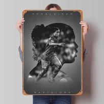 Ronaldinho Parašu Sportinis Plakatas Metalinis Sienos Menas Vintažinis Skardinis Ženklas Plokštelė Namų Dekoro Vyro Urvo Retro Stilius 20x30cm（7.8x11.8inch） black
