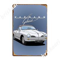 Karmann Ghia Retro Metalinė Plokštelė Plakatas personalizuotas Klubas Baras Klubas Vakarėlis Plokštelės Skardinis ženklas Plakatas 20x30cm
