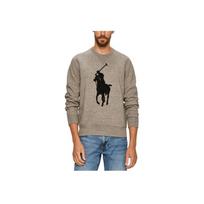 Polo Ralph Lauren FW23 Big Pony Logo Embroidered Crew Neck Long Sleeve Sweatshirt Men sweatshirt Gray 710766862-013 S
