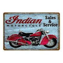 Metalinis skardinis ženklas Indian Motorcycles Sienų dekoracija Skardinės lentelės Vintažinė Šabždėta Geležinė plokštė Tapyba Baras Garažas Vyriškas kampelis Ženklas 20x30cm（7.8x11.8inch）