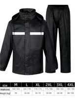 Vyrų vandeniui atsparus lietpalčio ir kelnių komplektas - Atsparus audrai motociklininko aprangos komplektas XXXXL (80-100kg)