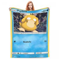 Pokemon Anime kortelė Psyduck Flanelinis pledas Super šiltas pledas sofai, lovai, kelionėms, biurui Juokingas lovatiesė Sofos lovos užvalkalas 30x40in