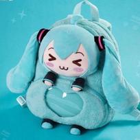 NAUJAS Hatsune Miku Kawaii Mielas Anime Komiksų Skausmo Krepšys Žvairios Akys Pliušinis Komiksų Tūrinė Lėlė Didelės Talpos Kuprinė 35X30X12CM