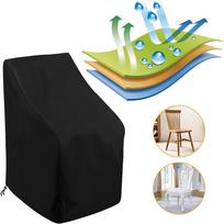 210D Oksfordo lauko kėdės užvalkalas - Apsaugantis nuo dulkių, vandeniui atsparus, atsparus UV spinduliams Single Chair Cover 65*65*89/120CM juoda