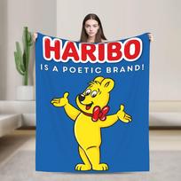Haribo Meškiuko Saldainiai Flanelinis Antklodė Žieminis Minkštas Patvarus Mėtomasis Antklodė Studentams Sofai Lovai Naujoviškas Patalynės Užvalkalas Sofos Lovos Dangalas 30x40in