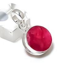 Kashmir Red Ruby(Simulated) Gemstone 925 Sterling Silver Jewelry Pendant 1.38  ETC-13812
