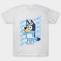 Men Black Print T-shirt Oh Biscuits Bluey No-Cut Transfer Paper Print Cotton Tshirt 2XL balta