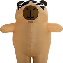 Pripučiamas Kapibaros Kostiumas - Helovino Juokingas Animacinis Kostiumas Rinkinys Adult Size 150CM-190CM pilkšvai balta