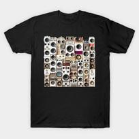 Men Black Print T-shirt Vintage Audio Speakers No-Cut Transfer Paper Print Cotton Tshirt 4XL juoda