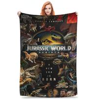 Jurassic Spinosaurus World Dinosaur 2025 Flannel Blankets Super Warm Throw Blanket for Child Bedroom Bedspread Sofa Bed Cover 30x40in