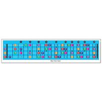 Bass Guitar Fretboard Note Chart, Learns Play Guitar Bass Music Theory, Bass Fretboard Note Chart Illustrated Poster 1