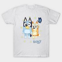 Men Black Print T-shirt Cute Wildflower Daisy Bluey Vintage Cartoon No-Cut Transfer Paper Print Cotton Tshirt 3XL balta