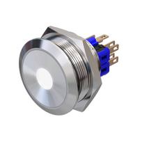 Metzler | Momentinis mygtukas 30mm | LED LED prožektorius Baltas | IP67 IK10 | Nerūdijantis plienas | Plokščias | Lituotinės jungtys