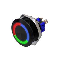 Metzler | Momentinis mygtukas 30mm | LED Apskritas šviesos diodas RGB | IP67 IK10 | Aliuminis | Plokščias | Lituotinės jungtys