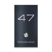 Durų skambutis antracito spalvos graviūra LED mygtukas | Alan Slim
