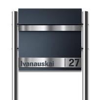 Laisvai pastatoma pašto dėžutė, antracito spalvos RAL 7016, su vardine lentele | Gustav