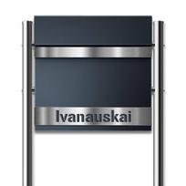 Laisvai pastatoma pašto dėžutė, masyvi | su personalizuota graviravimu nerūdijančio plieno lentele | RAL 7016 Antracitas | Asta