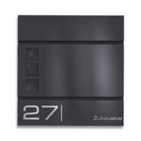 Pašto dėžutė iš aukštos kokybės plieno su peržiūros langeliais | DB 703 Blizgi geležis | Cube