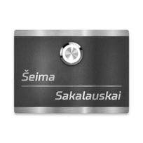 Durų skambutis iš nerūdijančio plieno, su LED mygtuku | DB 703 Blizgi geležis | Heidi