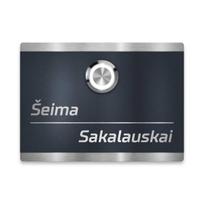Durų skambutis iš nerūdijančio plieno, su LED mygtuku | RAL 7016 Antracitas | Heidi