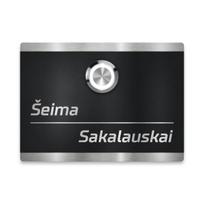 Durų skambutis iš nerūdijančio plieno, su LED mygtuku | RAL 9005 Juoda | Heidi