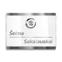 Durų skambutis iš nerūdijančio plieno, su LED mygtuku | RAL 9016 Balta | Heidi